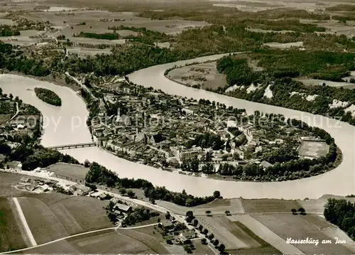 AK / Ansichtskarte Wasserburg_Inn Fliegeraufnahme Wasserburg Inn