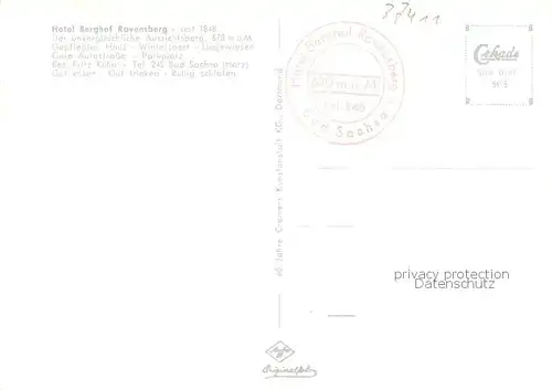 AK / Ansichtskarte Ravensberg_Harz Hotel Berghof Ravensberg Ravensberg Harz
