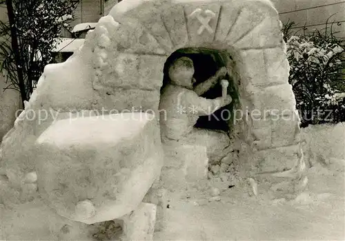 AK / Ansichtskarte Clausthal Zellerfeld Winterfest 1978 Schneebauten Wettbewerb  Bergmann bei der Arbeit im Stollen Clausthal Zellerfeld