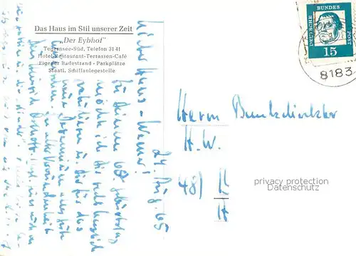 AK / Ansichtskarte Tegernsee Der Eybhof mit Blick auf den Tegernsee Tegernsee