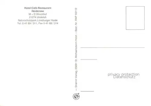 AK / Ansichtskarte Undeloh Hotel Cafe Restaurant Heiderose Undeloh