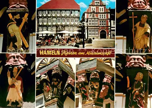 AK / Ansichtskarte Hameln_Weser Figuren am Museumscafe Hameln Weser