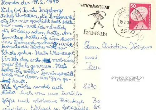 AK / Ansichtskarte Hameln_Weser Figuren am Museumscafe Hameln Weser