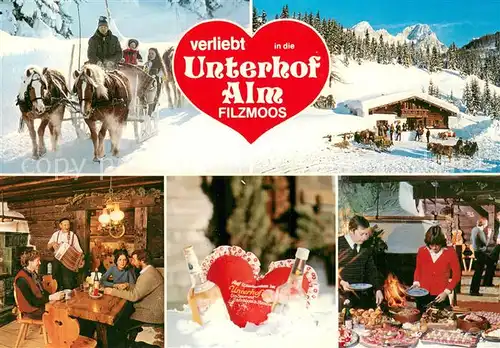 AK / Ansichtskarte Filzmoos Unterhof Alm Gaststube Buffet Filzmoos