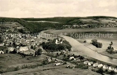 AK / Ansichtskarte Polle_Oberweser Fliegeraufnahme Polle_Oberweser