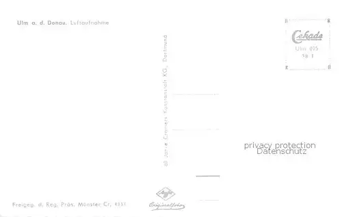 AK / Ansichtskarte Ulm__Donau Fliegeraufnahme mit Ulmer Muenster 