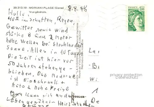 AK / Ansichtskarte Moriani_Plage_Corse Vue generale aerienne 