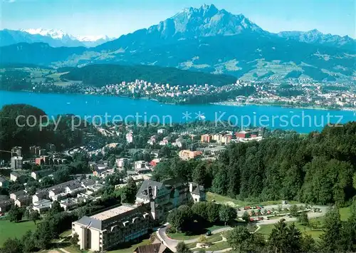 AK / Ansichtskarte Luzern__LU Sonnmatt Kurhaus Privatklinik Fliegeraufnahme 
