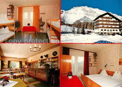 AK / Ansichtskarte Ramsau_Berchtesgaden Jugendgaestehaus Karlwirt Gaststube Zimmer Schlafraum Ramsau Berchtesgaden