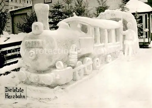 AK / Ansichtskarte Clausthal Zellerfeld Winterfest 1978 Schneebauten Wettbewerb Die letzte Harzbahn Clausthal Zellerfeld