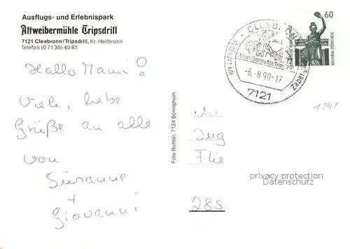 AK / Ansichtskarte Cleebronn Erlebnispark Altweibermuehle Tripsdrill Details Cleebronn