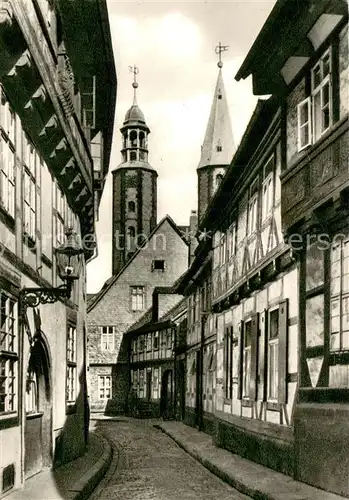 AK / Ansichtskarte Goslar Bergstrasse mit Marktkirche Goslar