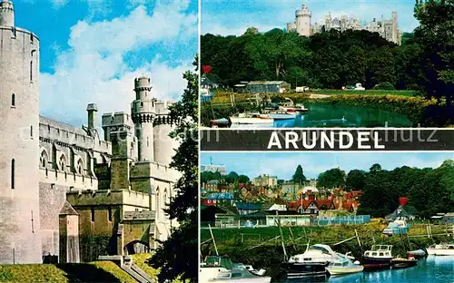 AK / Ansichtskarte Arundel Schloss Bootshafen Arundel