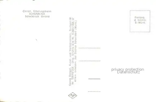 AK / Ansichtskarte Schwaebisch_Gmuend Christl Erholungsheim Schoenblick Fliegeraufnahme Schwaebisch Gmuend