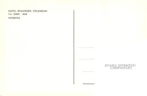 AK / Ansichtskarte Volendam Hotel Spaander Innenansicht Volendam