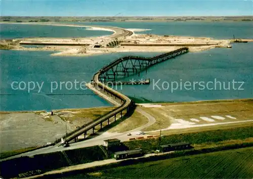 AK / Ansichtskarte Vollerwiek Eiderabdaemmung zwischen Hundeknoell und Vollerwiek Fliegeraufnahme Vollerwiek