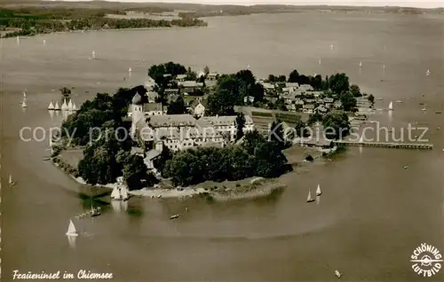 AK / Ansichtskarte Fraueninsel_Chiemsee Fliegeraufnahme Fraueninsel Chiemsee