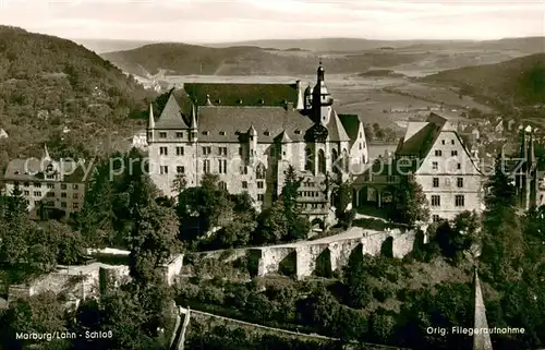 AK / Ansichtskarte Marburg_Lahn Schloss Fliegeraufnahme Marburg_Lahn