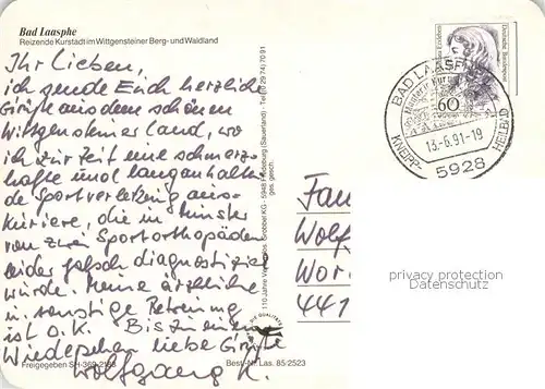 AK / Ansichtskarte Bad_Laasphe Fliegeraufnahme Wittgensteiner BErg  u. Waldland Bad_Laasphe