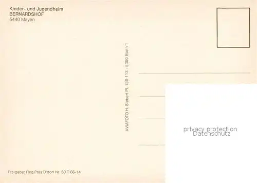 AK / Ansichtskarte Mayen Fliegeraufnahme Kinder  u. Jugendheim Bernardshof Mayen