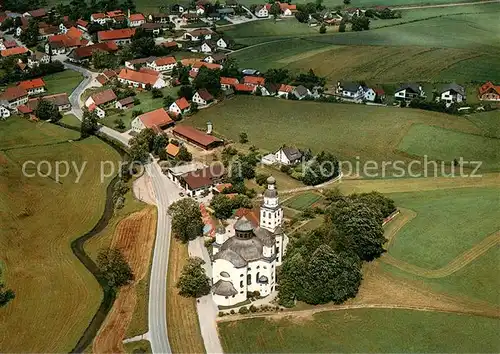 AK / Ansichtskarte Sielenbach Fliegeraufnahme Wallfahrtskirche Maria Birnbaum Pfarrei St. Petrus Sielenbach
