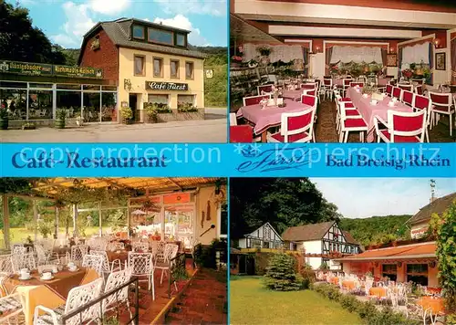 AK / Ansichtskarte Bad_Breisig Cafe Restaurant Fuerst Teilansichten Innen u. Aussen m. Anfahrt Bad_Breisig