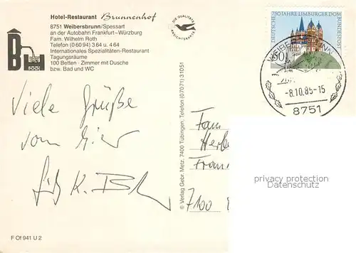 AK / Ansichtskarte Weibersbrunn Restaurant Hotel Brunnenhof Aussenansicht m. Schafherde u. Schaefer Weibersbrunn