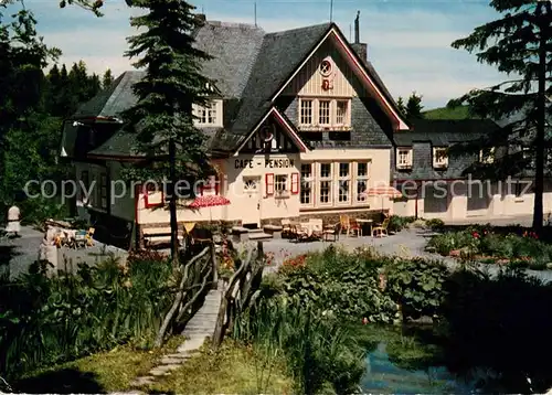 AK / Ansichtskarte Winterberg_Hochsauerland Pension Cafe Haus am Walde Aussenansicht Winterberg_Hochsauerland