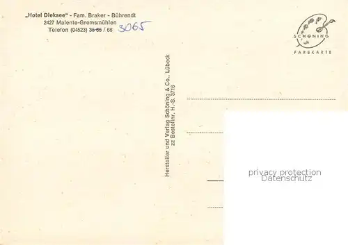 AK / Ansichtskarte Malente Gremsmuehlen Hotel Dieksee Aussenansicht Malente Gremsmuehlen