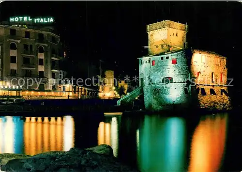 AK / Ansichtskarte Rapallo_IT Schloss bei Nacht 