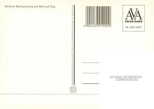 AK / Ansichtskarte Isny_Allgaeu Fliegeraufnahme Klinikum Neutrauchburg Isny Allgaeu