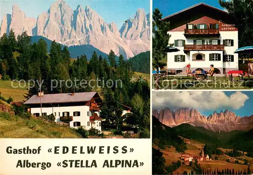AK / Ansichtskarte St_Magdalena_Villnoess Gasthof Edelweiss Albergo Stella Alpina 