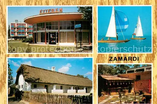 AK / Ansichtskarte Zamardi_HU Etterem Reetdachhaus 