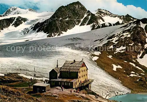AK / Ansichtskarte Schnalstal_Trentino_IT Schutzhaus Schoene Aussicht m. Gletscher 