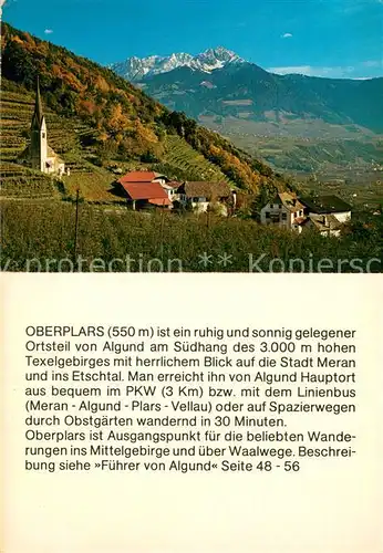 AK / Ansichtskarte Oberplars_Algund_IT Teilansicht m. Ortsinformationen 