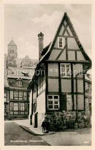 AK / Ansichtskarte Quedlinburg Finkenherd Fachwerkhaus Altstadt Quedlinburg