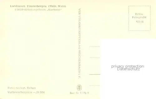 AK / Ansichtskarte Finsterbergen FDGB Erholungsheim Kurhaus Finsterbergen