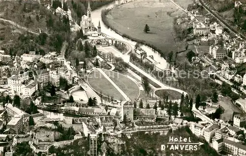 AK / Ansichtskarte Lourdes_Hautes_Pyrenees Hotel d Anvers vue aerienne Lourdes_Hautes_Pyrenees