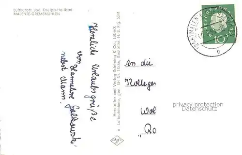AK / Ansichtskarte Malente Gremsmuehlen Luftkurort Kneipp Heilbad Holsteinische Schweiz Malente Gremsmuehlen