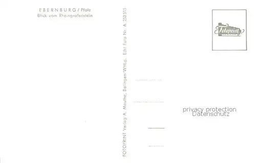 AK / Ansichtskarte Ebernburg Panorama Blick vom Rheingrafenstein Ebernburg