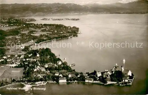 AK / Ansichtskarte Wasserburg_Bodensee Halbinsel Alpenkette Wasserburg Bodensee