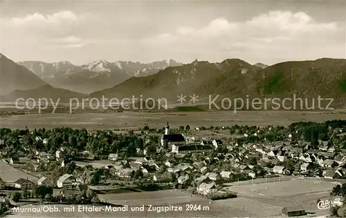 AK / Ansichtskarte Murnau_Staffelsee mit Ettaler Mandl und Zugspitze Wettersteingebirge Murnau_Staffelsee