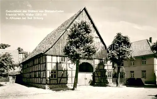 AK / Ansichtskarte Alhausen_Westfalen Geburtshaus des Dichters von Dreizehnlinden Friedrich Wilhelm Weber Alhausen_Westfalen