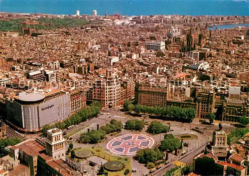 AK / Ansichtskarte Barcelona_Cataluna Fliegeraufnahme Plaza de Cataluna Barcelona Cataluna