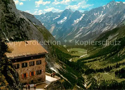 AK / Ansichtskarte Karwendelhaus_1765m_Tirol Blick ins Tal 