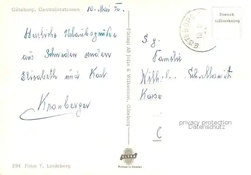 AK / Ansichtskarte Goeteborg Centralstationen Goeteborg