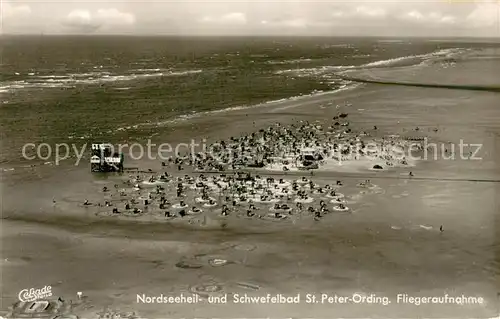 AK / Ansichtskarte St Peter Ording Fliegeraufnahme Strand 