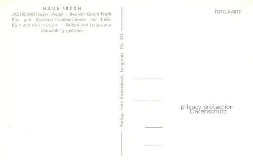 AK / Ansichtskarte Jachenau Haus Frech Jachenau