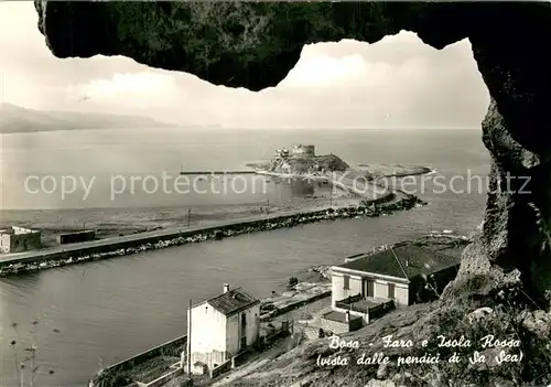 AK / Ansichtskarte Bosa_IT Faro e Isola Rossa Vista dalle pendici di Sa Sea 