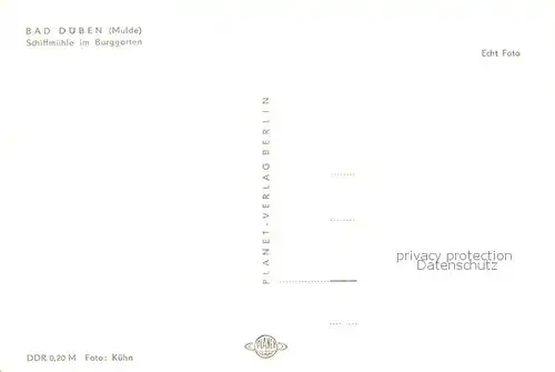 AK / Ansichtskarte Bad_Dueben Schiffmuehle im Burggarten Bad_Dueben